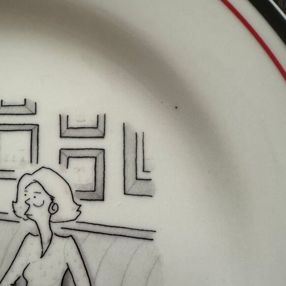 LOT OF 6 THE NEW YORKER CARTOON COMIC WINE THEME PLATES RESTORATION HARDWARE - Picture 3 of 16